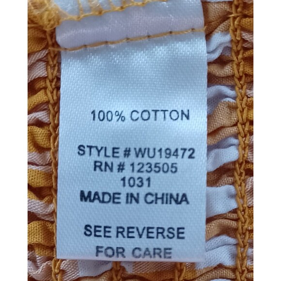 Heart & Hips Sz Small Smocked Tube Top Yellow‎ Gingham 100% Cotton Festival Y2K - Picture 4 of 6